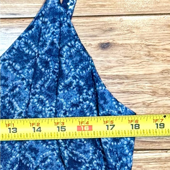 NWT Lauren Ralph Lauren Blue Patchwork-Print Linen Sleeveless Dress‎ Size 14 - Picture 11 of 13